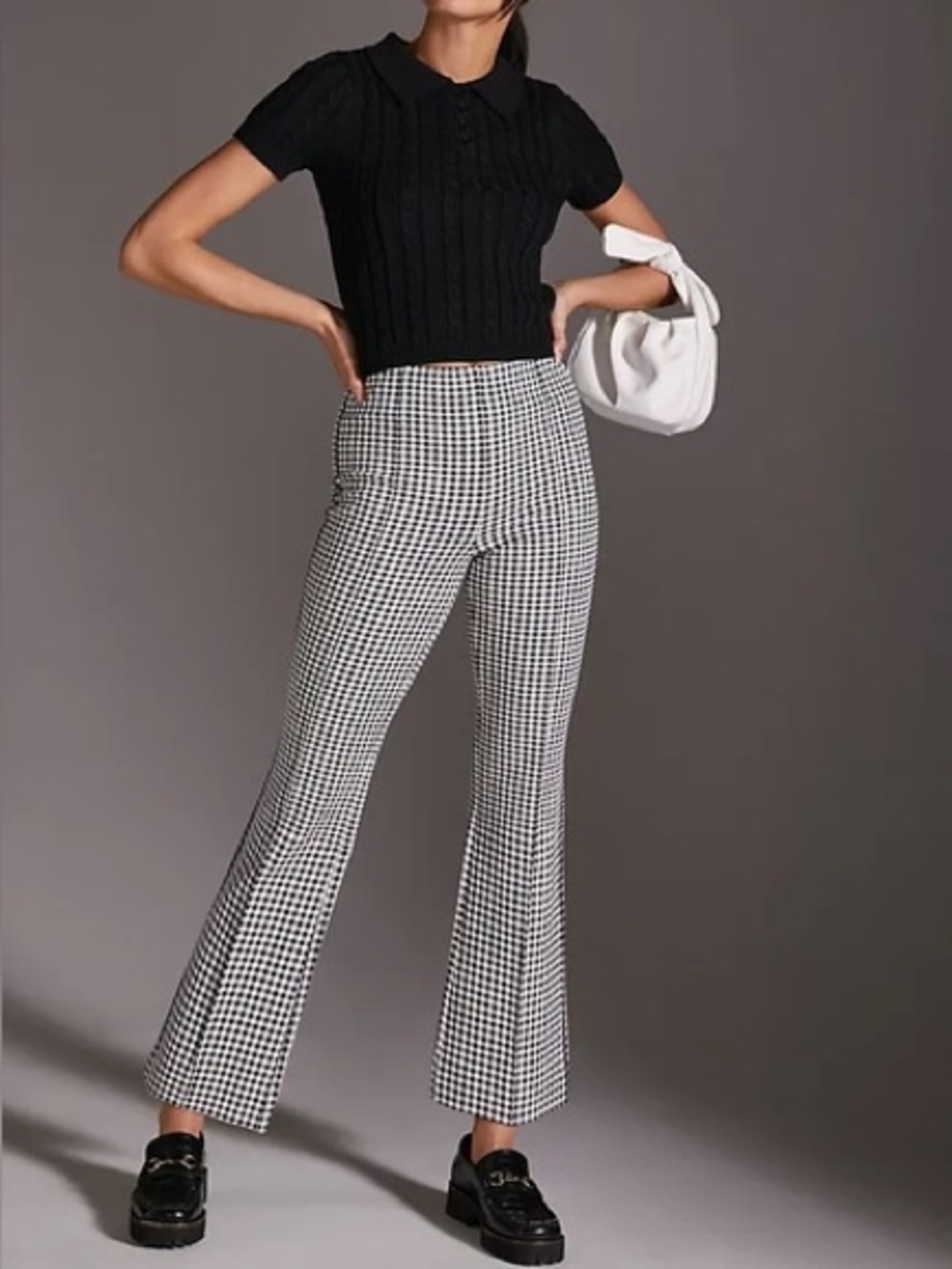 EUC~ Maeve Margot Crop Kick Flare Gingham pants